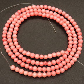 Natural Coral,Red Coral,Round,Dark pink,3mm,Hole:0.4mm,about 125pcs/strand,about 6g/strand,5 strands/package,15"(38cm),XBGB04122biib-L001