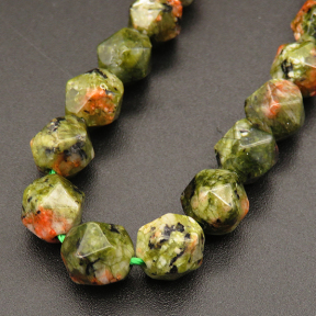 Natural Alabaster,Star Faceted,Dyed,Flower green,8mm,Hole:1mm,about 48pcs/strand,about 25g/strand,5 strands/package,15"(38cm),XBGB04146bhva-L001
