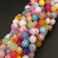 Natural Alabaster,Star Faceted,Dyed,Mixed color,8mm,Hole:1mm,about 48pcs/strand,about 25g/strand,5 strands/package,15"(38cm),XBGB04149bhva-L001