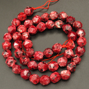 Natural Alabaster,Star Faceted,Dyed,Dark Red,8mm,Hole:1mm,about 48pcs/strand,about 25g/strand,5 strands/package,15"(38cm),XBGB04158bhva-L001