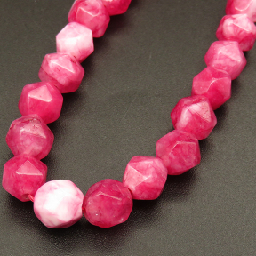 Natural Alabaster,Star Faceted,Dyed,Rose red,8mm,Hole:1mm,about 48pcs/strand,about 25g/strand,5 strands/package,15"(38cm),XBGB04161bhva-L001