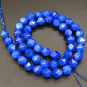 Natural Alabaster,Star Faceted,Dyed,Blue,8mm,Hole:1mm,about 48pcs/strand,about 25g/strand,5 strands/package,15"(38cm),XBGB04173bhva-L001