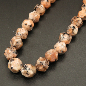 Natural Alabaster,Star Faceted,Dyed,Light Brown,8mm,Hole:1mm,about 48pcs/strand,about 25g/strand,5 strands/package,15"(38cm),XBGB04179bhva-L001