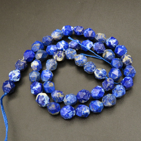 Natural Lapis Lazuli,Star Faceted,Royal blue,8mm,Hole:1mm,about 48pcs/strand,about 25g/strand,5 strands/package,15"(38cm),XBGB04200aija-L001