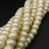Shell Pearl Beads,Eight-charcater,Dyed,Beige,12*16mm,Hole:1mm,about 33pcs/strand,about 140g/strand,5 strands/package,16"(40cm),XBSP00188vilb-L001