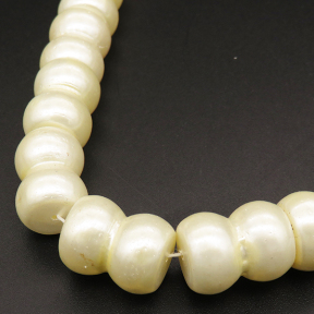 Shell Pearl Beads,Eight-charcater,Dyed,Beige,12*16mm,Hole:1mm,about 33pcs/strand,about 140g/strand,5 strands/package,16"(40cm),XBSP00188vilb-L001