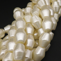 Shell Pearl Beads,Double-sided cone,Dyed,White,14*18mm,Hole:1mm,about 22pcs/strand,about 135g/strand,5 strands/package,16"(40cm),XBSP00202hobb-L001
