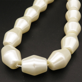 Shell Pearl Beads,Double-sided cone,Dyed,White,14*18mm,Hole:1mm,about 22pcs/strand,about 135g/strand,5 strands/package,16"(40cm),XBSP00202hobb-L001