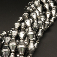 Shell Pearl Beads,Double-sided cone,Dyed,Silver grey,12*20mm,Hole:1mm,about 20pcs/strand,about 65g/strand,5 strands/package,16"(40cm),XBSP00212hobb-L001
