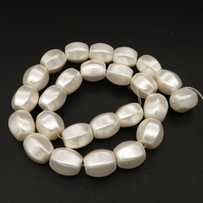 Shell Pearl Beads,Hexagon Drum Beads,Dyed,White,14*16mm,Hole:1mm,about 20pcs/strand,about 120g/strand,5 strands/package,15"(39cm),XBSP00213hobb-L001
