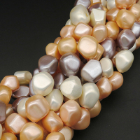 Shell Pearl Beads,Irregular Nuggets,Dyed,Mixed color,9*10*12~13*15*17mm,Hole:1mm,about 27pcs/strand,about 85g/strand,5 strands/package,16"(40cm),XBSP00221hobb-L001