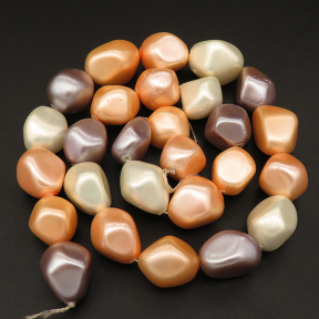 Shell Pearl Beads,Irregular Nuggets,Dyed,Mixed color,9*10*12~13*15*17mm,Hole:1mm,about 27pcs/strand,about 85g/strand,5 strands/package,16"(40cm),XBSP00221hobb-L001