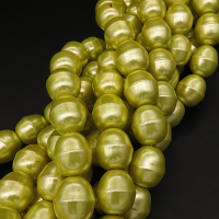 Shell Pearl Beads,Rice,Dyed,Yellow,15*16mm,Hole:1mm,about 24pcs/strand,about 135g/strand,5 strands/package,16"(40cm),XBSP00234hobb-L001