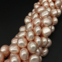 Shell Pearl Beads,Flat Round,Dyed,Pink,14*10mm,Hole:1mm,about 27pcs/strand,about 90g/strand,5 strands/package,15"(38cm),XBSP00238hobb-L001