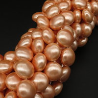 Shell Pearl Beads,Flat Round,Dyed,Pink,13*8mm,Hole:1mm,about 34pcs/strand,about 70g/strand,5 strands/package,16"(40cm),XBSP00248hobb-L001