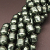 Shell Pearl Beads,Threaded Cylinder,Dyed,Dark green,8*11mm,Hole:1mm,about 38pcs/strand,about 55g/strand,5 strands/package,16"(40cm),XBSP00251hobb-L001
