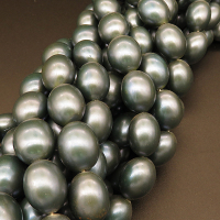 Shell Pearl Beads,Oval,Dyed,Dark green,12*11*15mm,Hole:1mm,about 24pcs/strand,about 85g/strand,5 strands/package,16"(40cm),XBSP00271hobb-L001