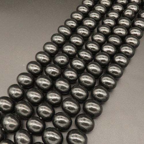 Shell Pearl Beads,Egg shape,Dyed,Black,16*20mm,Hole:1.5mm,about 25pcs/strand,about 180g/strand,5 strands/package,16"(40cm),XBSP00305hobb-L001