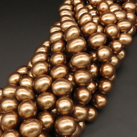 Shell Pearl Beads,Egg shape,Dyed,Champagne,16*20mm,Hole:1.5mm,about 25pcs/strand,about 180g/strand,5 strands/package,16"(40cm),XBSP00307hobb-L001