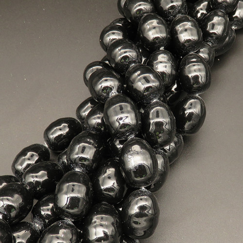 Shell Pearl Beads,Oval,Dyed,Black,17*22mm,Hole:1.5mm,about 18pcs/strand,about 170g/strand,5 strands/package,15"(39cm),XBSP00328hobb-L001