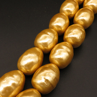 Shell Pearl Beads,Oval,Dyed,Champagne,17*22mm,Hole:1.5mm,about 18pcs/strand,about 170g/strand,5 strands/package,15"(39cm),XBSP00329hobb-L001