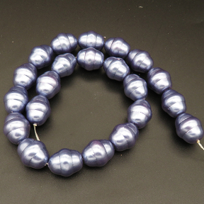 Shell Pearl Beads,Oval,Dyed,Light purple,15*18mm,Hole:1.5mm,about 22pcs/strand,about 120g/strand,5 strands/package,16"(40cm),XBSP00336hobb-L001