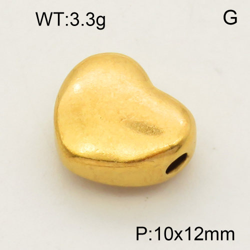 304 Stainless Steel European Beads,Crossed heart,Polished,Vacuum plating gold,10x12mm,about 8.8g/pc,5 pcs/package,PP4000014aahm-900
