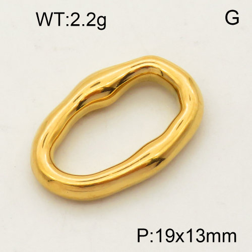 304 Stainless Steel Linking rings,Oval,Polished,Vacuum plating gold,13x19mm,about 2.1g/pc,5 pcs/package,PP4000020vail-900