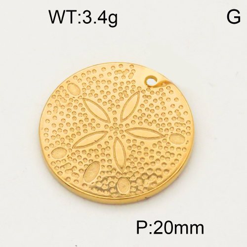 304 Stainless Steel Pendant & Charms,Flower,Polished,Vacuum plating gold,20mm,about 1.5g/pc,5 pcs/package,PP4000330aaho-900