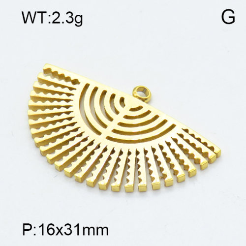 304 Stainless Steel Pendant & Charms,European and American style design,Polished,Vacuum plating gold,16x31mm,about 2.3g/pc,5 pcs/package,3AC301110vail-906