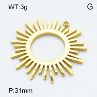 304 Stainless Steel Pendant & Charms,European and American style design,Polished,Vacuum plating gold,31mm,about 3.0g/pc,5 pcs/package,3AC301116vail-906