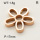 304 Stainless Steel Pendant & Charms,Horizontal perforated flower,Polished,Vacuum plating rose gold,17mm,about 1.8g/pc,5 pcs/package,3P2001528aahp-906
