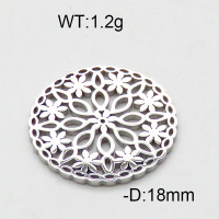 304 Stainless Steel Pendant & Charms,Flower,Polished,True color,18mm,about 1.2g/pc,5 pcs/package,6AC300562aabo-906