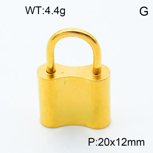 304 Stainless Steel Pendants,Padlock,Groove,Hand polished,Vacuum plating gold,P:20x12mm,about 4.4g/pc,5 pcs/package,3P2002358aaim-066
