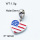 304 Stainless Steel European Dangle Beads,Epoxy,National flag,Polished,True color,Color,P:12mm,Hole:5mm,about 1.5g/pc,5 pcs/package,3P3000180aaji-066