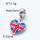 304 Stainless Steel European Dangle Beads,Epoxy,National flag,Polished,True color,Red and Royal blue,P:12mm,Hole:5mm,about 1.5g/pc,5 pcs/package,3P3000192aaji-066