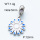 304 Stainless Steel European Dangle Beads,Epoxy,Daisy,Polished,True color,White and Blue,P:12mm,Hole:5mm,about 1.4g/pc,5 pcs/package,3P3000216aaji-066