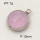 304 Stainless Steel Cat Eye Pendants,Flat round,Faceted,Polished,True color,Pink,12mm,about 1.0g/pc,5 pcs/package,3P4000650vaii-066