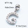 304 Stainless Steel European Dangle Beads,Rhinestone,Letter G,Polished,True color,White,P:14x12mm,Hole:5mm,about 1.6g/pc,5 pcs/package,3P4000741aajl-066