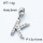 304 Stainless Steel European Dangle Beads,Rhinestone,Letter K,Polished,True color,White,P:13x11mm,Hole:5mm,about 1.4g/pc,5 pcs/package,3P4000749aajl-066