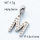 304 Stainless Steel European Dangle Beads,Rhinestone,Letter M,Polished,True color,White,P:13x11mm,Hole:5mm,about 1.7g/pc,5 pcs/package,3P4000753aajl-066