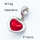 304 Stainless Steel European Dangle Beads,Rhinestone,Heart,Polished,True color,Red,12mm,Hole:5mm,about 2.0g/pc,5 pcs/package,3P4000791avja-066