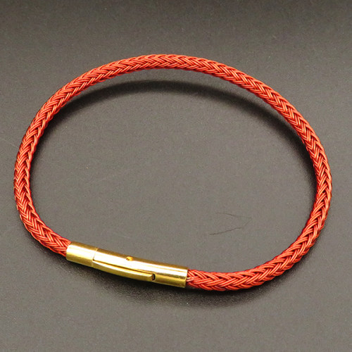 Stainless Steel Bayonet Clasps,Steel wire,Bangle Making,Vacuum plating gold,Red,,4x200mm,about 3.6g/pc,5 pcs/package,XFB00316vbpb-L003