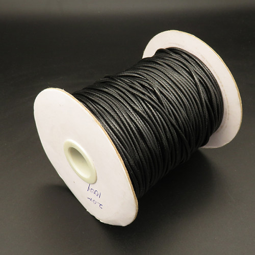 Waxed Cord,Round rope,Order note color,1.5mm,about 200Yard/roll,about 370g/roll,1 roll/package,XMT00511bkab-L003