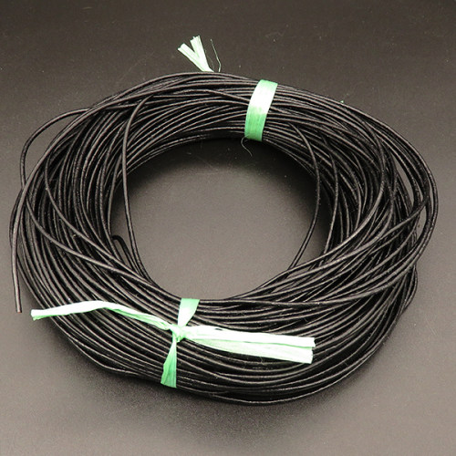 Grade A,Leather Cord,First layer of cowhide,Round line,Black,1.5mm,about 100m/roll,about 193g/roll,1 roll/package,XMT00534ilbb-L003