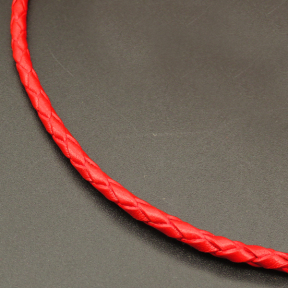 Grade A,Leather Cord,Environmental protection,First layer of cowhide,Hand-knitted round rope,Red,3mm,,,10 m/package,XMT00580ahjb-L003