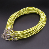 Brass Lobster Claw Clasps,Nylon thread wrapped PVC pipe,Necklace Making,Plating White K Gold,Green,,3x450+50mm,about 6g/pc,10 pcs/package,XMT00589aahl-L003