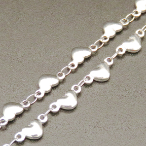 304 Stainless steel Chain,Heart Shaped Chain,True color,4mm,about 25m/roll,about 490g/roll,1 roll/package,XMC00022hlbb-675