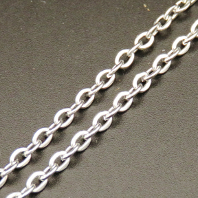 304 Stainless steel Chain,08 Wire diameter Cross Chain,True color,3mm,about 25m/roll,about 350g/roll,1 roll/package,XMC00025bkab-675