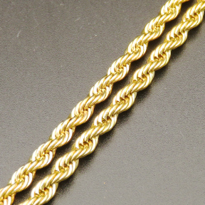 304 Stainless steel Chain,0.8 Wire diameter Twisted Chain,Vacuum plating gold,4mm,about 25m/roll,about 950g/roll,1 roll/package,XMC00046hnlb-675